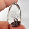 Moss Quartz Carving Birds Inner 75 Ct. Pear Cabochon 36 x 22 Mm. Natural Gem