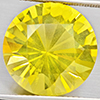 Natural Yellow Lemon Quartz 10.51 Ct. Round Diamond Cut  15.1 Mm Gemstone From Brazil