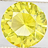 Natural Yellow Lemon Quartz 5.62 Ct. Round Diamond Cut  12.3 Mm Gemstone From Brazil