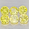 Natural Yellow Lemon Quartz 4.40 Ct. 6 Pcs Round Shape 6.1 Mm Gemstone From Brazil