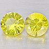 Natural Yellow Lemon Quartz 3.64 Ct. 2 Pcs Round Diamond Cut 8.2 Mm Gemstone From Brazil