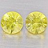 Natural Yellow Lemon Quartz 3.80 Ct. 2 Pcs Round Diamond Cut 8.2 Mm Gemstone From Brazil