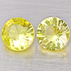 Natural Yellow Lemon Quartz 3.57 Ct. 2 Pcs Round Diamond Cut 8.2 Mm Gemstone From Brazil
