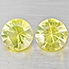 Natural Yellow Lemon Quartz 3.40 Ct. 2 Pcs Round Diamond Cut 8.1 Mm Gemstone From Brazil