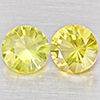 Natural Yellow Lemon Quartz 3.44 Ct. 2 Pcs Round Diamond Cut 8.2 Mm Gemstone From Brazil