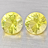 Natural Yellow Lemon Quartz 3.74 Ct. 2 Pcs Round Diamond Cut 8.2 Mm Gemstone From Brazil