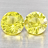 Natural Yellow Lemon Quartz 2.40 Ct. 2 Pcs Round Diamond Cut 7.2 Mm Gemstone From Brazil