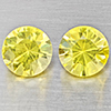 Natural Yellow Lemon Quartz 3.57 Ct. 2 Pcs Round Diamond Cut 8.2 Mm Gemstone From Brazil