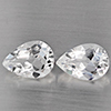 Natural White Quartz 3.65 Ct. 2 Pcs Pear Shape 10 x 7 Mm Gemstone from Brazil