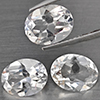 Natural White Quartz 4.50 Ct. 3 Pcs Oval Shape 9 x 7 Mm Gemstone from Brazil