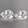 Natural White Quartz 3.68 Ct. 2 Pcs Pear Shape 10.2 x 7.3 Mm Gemstone from Brazil