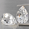 Natural White Quartz 3.57 Ct. 2 Pcs Pear Shape 10 x 7.2 Mm Gemstone from Brazil