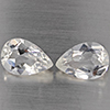 Natural White Quartz 3.34 Ct. 2 Pcs Pear Shape 10.2 x 7.3 Mm Gemstone from Brazil