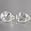 Natural White Quartz 3.66 Ct. 2 Pcs Pear Shape 10 x 7.2 Mm Gemstone from Brazil
