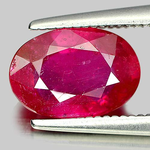 2.45 Ct. Oval Natural Purplish Red Ruby Mozambique Gem