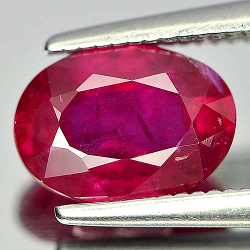 1.87 Ct. Oval Natural Gem Purplish Red Ruby Mozambique