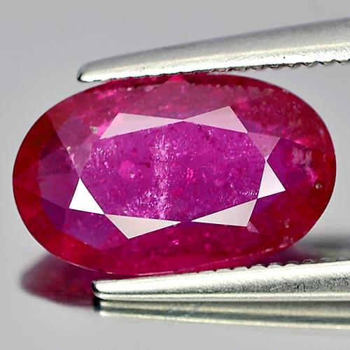 2.55 Ct. Oval Natural Gem Purplish Red Ruby Mozambique