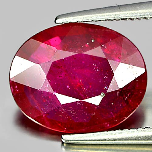 3.67 Ct. Oval Natural Gem Purplish Red Ruby Mozambique