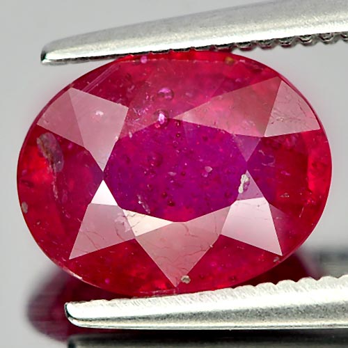 2.69 Ct. Oval Natural Gem Purplish Red Ruby Mozambique
