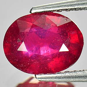 1.77 Ct. Oval Shape Natural Purplish Red Ruby Gemstone From Madagascar