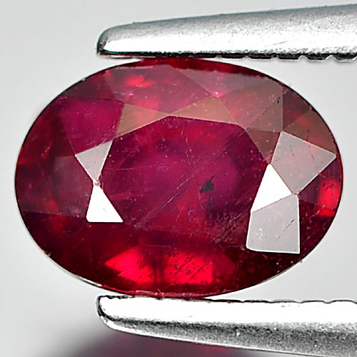 1.28 Ct. Oval Natural Gemstone Purplish Red Ruby Good Color