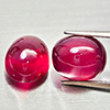 Natural Purplish Red Ruby 10.96 Ct. 2 Pcs Oval Cabochon Shape Gemstones Natural Purplish Red Ruby 10.96 Ct. 2 Pcs Oval Cabochon Shape Gemstones