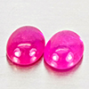 Natural Pink Red Jonson Ruby 1.12 Ct. 2 Pcs Oval Cabochon Shape 5.2 x 4.2 Mm