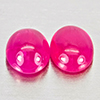 Natural Pink Red Jonson Ruby 1.11 Ct. 2 Pcs Oval Cabochon Shape 5.2 x 4.2 Mm