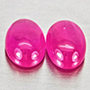 Natural Pink Red Jonson Ruby 1.50 Ct. 2 Pcs Oval Cabochon Shape 6.1 x 4.3 Mm
