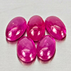 Natural Pink Red Jonson Ruby 1.94 Ct. 5 Pcs Oval Cabochon Shape 5.2 x 3.2 Mm
