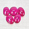 Natural Pink Red Jonson Ruby 1.74 Ct. 5 Pcs Oval Cabochon Shape Gemstones