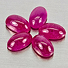 Natural Pink Red Jonson Ruby 1.94 Ct. 5 Pcs Oval Cabochon Shape 5.1 x 3 Mm