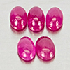 Natural Pink Red Jonson Ruby 2.00 Ct. 5 Pcs Oval Cabochon Shape 5.1 x 3.2 Mm