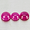 Natural Pink Red Jonson Ruby 2.45 Ct. 3 Pcs Round Cabochon Shape Gemstones