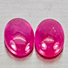 Natural Pink Red Jonson Ruby 1.47 Ct. 2 Pcs Oval Cabochon Shape 6.2 x 4.2 Mm