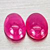 Natural Pink Red Jonson Ruby 1.25 Ct. 2 Pcs Oval Cabochon Shape 6.1 x 4.3 Mm