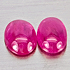 Natural Pink Red Jonson Ruby 1.01 Ct. 2 Pcs Oval Cabochon Shape 5.9 x 4.2 Mm