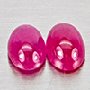 Natural Pink Red Jonson Ruby 1.56 Ct. 2 Pcs Oval Cabochon Shape 6.1 x 4.2 Mm