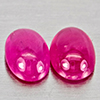 Natural Pink Red Jonson Ruby 1.21 Ct. 2 Pcs Oval Cabochon Shape 6 x 4.1 Mm