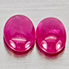 Natural Pink Red Jonson Ruby 1.73 Ct. 2 Pcs Oval Cabochon Shape 5.9 x 4 Mm