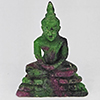 Natural Red Green Ruby in Zoisite 60.95 Ct. Buddha Carving Shape 44 x 32 Mm Gemstone From Madagascar