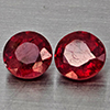 Natural Pinkish Red Ruby 1.38 Ct. 2 Pcs Round Shape 5.3 Mm Gemstone From Madagascar