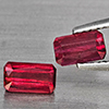 Natural Pigeon Blood Red Ruby 1.59 Ct. 2 Pcs Octagon Shape 6.5 x 3.7 Mm Gemstone from Madagascar