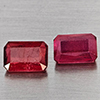 Natural Pigeon Blood Red Ruby 2.16 Ct. 2 Pcs Octagon Shape 7 x 4.9 Mm Gemstone from Madagascar