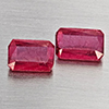 Natural Pigeon Blood Red Ruby 1.63 Ct. 2 Pcs Octagon Shape 6.5 x 4.5 Mm Gemstone from Madagascar