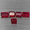 Natural Pigeon Blood Red Ruby 4.23 Ct. 5 Pcs Octagon Shape Gemstone from Madagascar