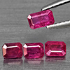 Natural Purplish Pink Ruby 1.12 Ct. 4 Pcs Octagon Shape Gemstone from Mozambique
