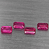 Natural Purplish Pink Ruby 1.19 Ct. 4 Pcs Octagon Shape 5.2 x 3.2 Mm Gemstone from Mozambique
