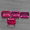 Natural Purplish Pink Ruby 0.82 Ct. 4 Pcs Octagon Shape Gemstone from Mozambique