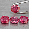 Natural Pinkish Red Ruby 3.03 Ct. 4 Pcs Oval Shape 5.6 x 5 Mm Gemstone from Madagascar